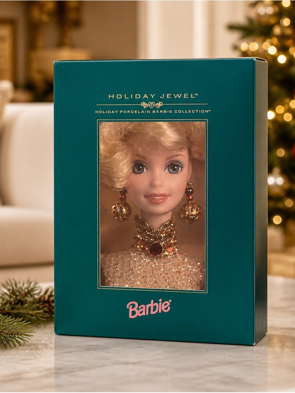 HOLIDAY JEWEL ~ Porcelain Barbie Doll